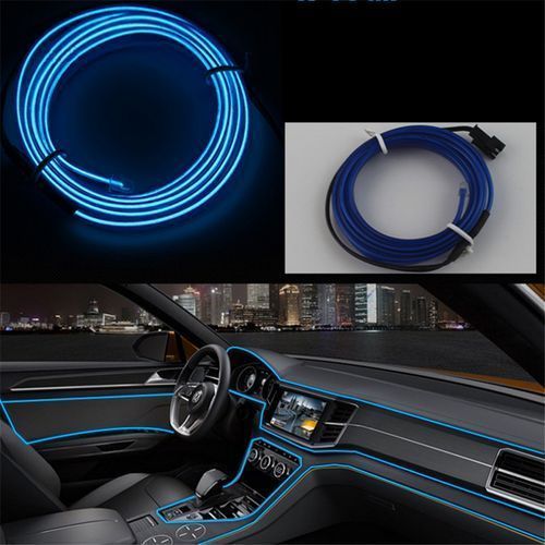 USB Neon EL Wire For Car Interior Bike Cosplay Festival Decoration LED (Blue)-2m
