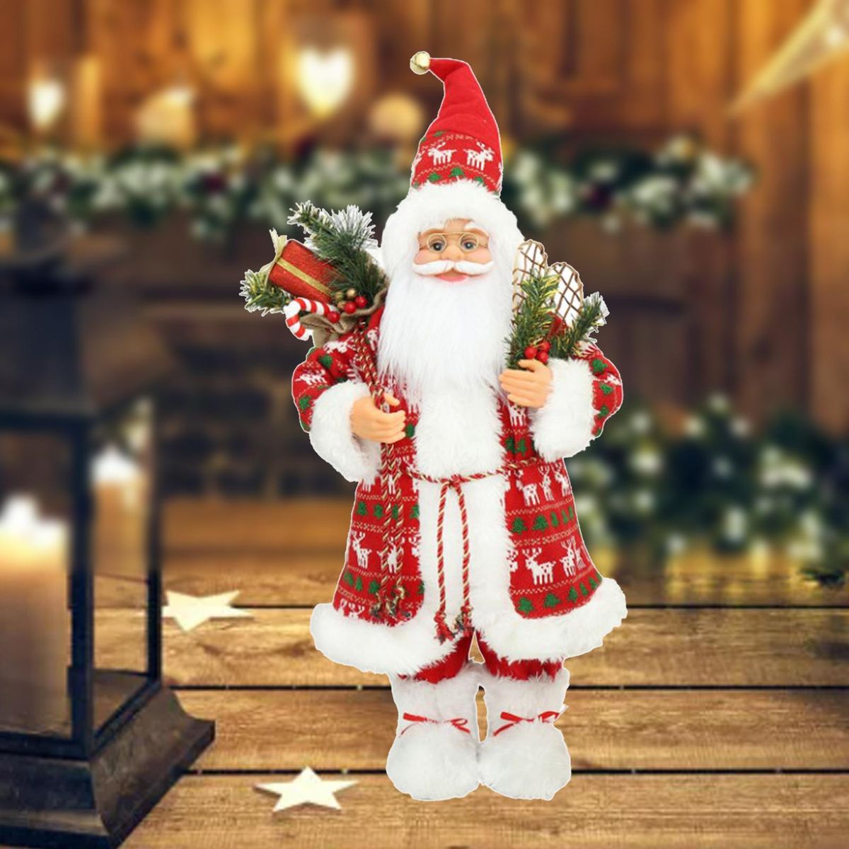 Santa Claus Figures Desktop Decoration Xmas Ornament For Home Style 3