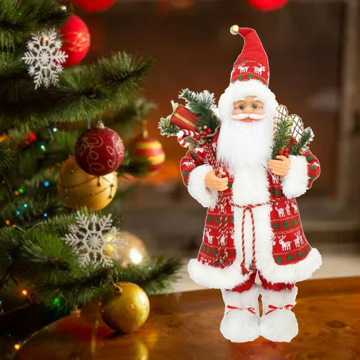 Santa Claus Figures Desktop Decoration Xmas Ornament For Home Style 3