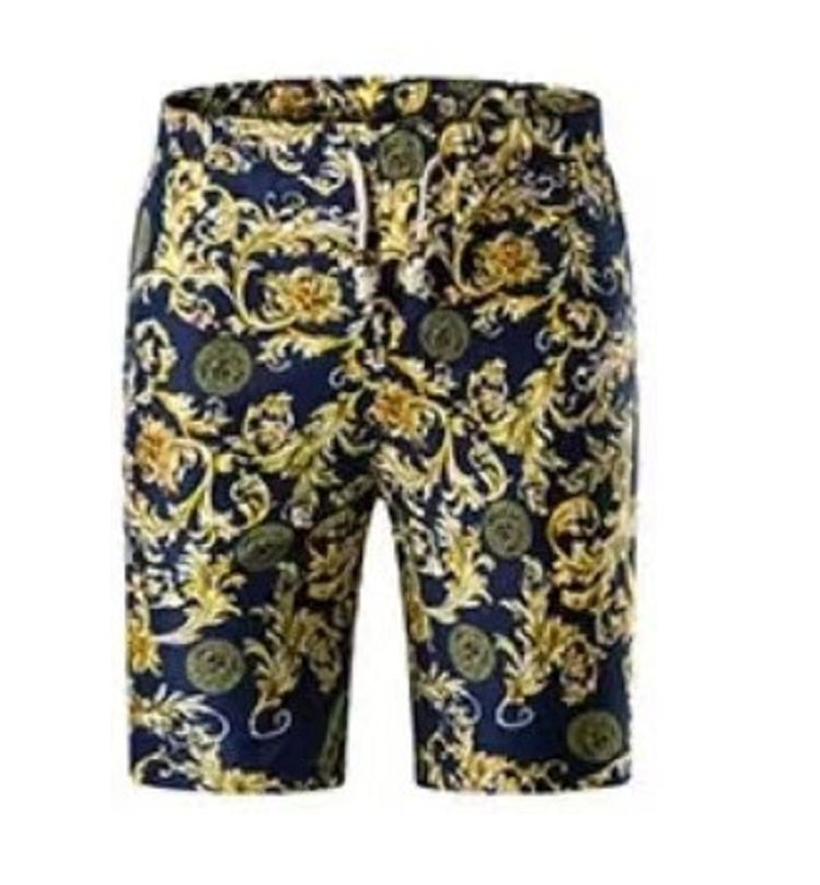 {MijaGrace} Men's Casual Floral Shirt & Shorts Set - Gold