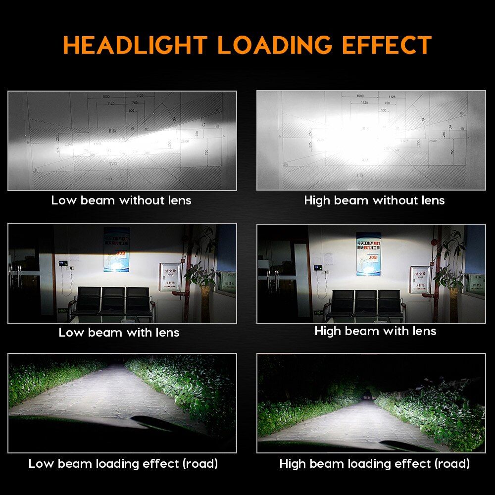 Zdatt LED Canbus Headlight Led 12V Turbo Auto Fog Lights 20000LM 100W Car Moto Bulb H1