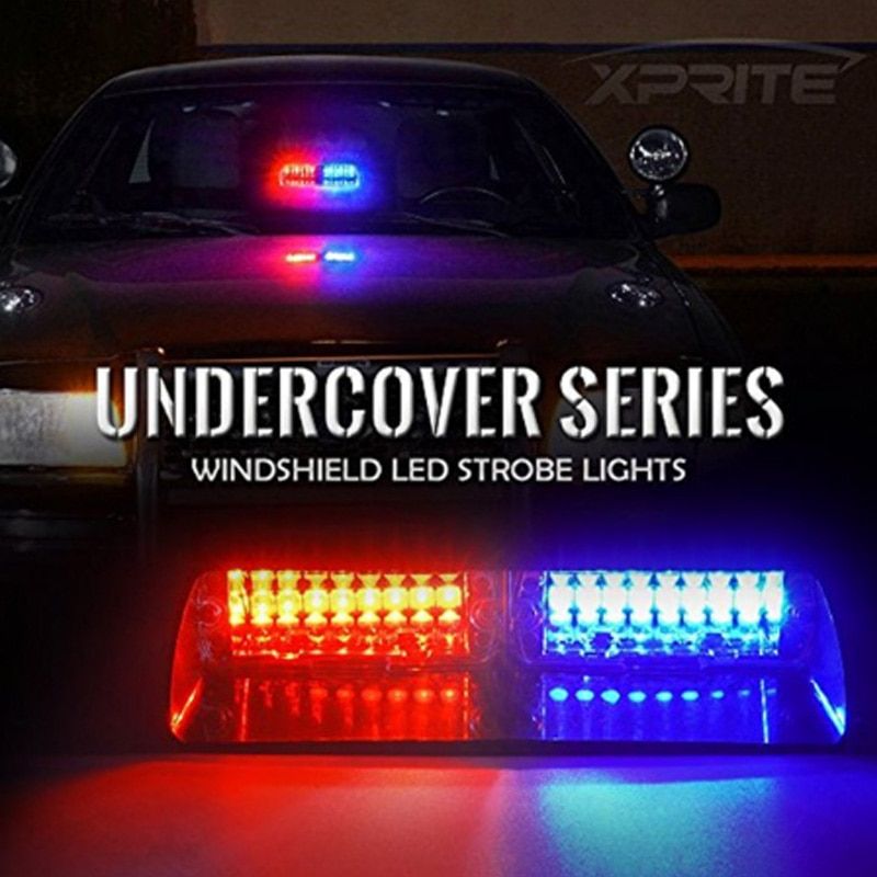 Police Lights Car LED Strobe Light Signal Lamps Flash Dash Emergency Flashing Windshield Warning Light 12V Red And Blue