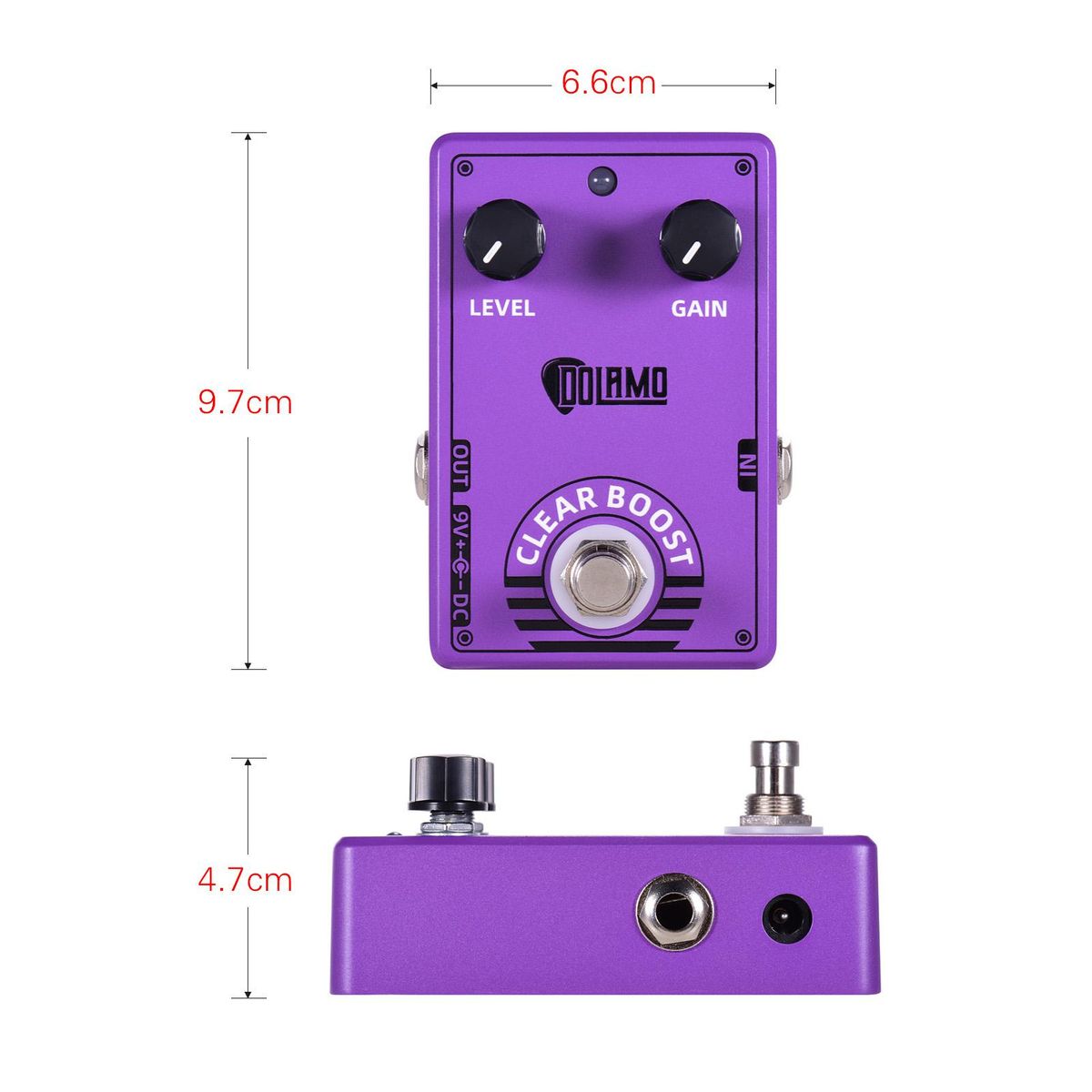 Dolamo D-6 Clear Boost Guitar Effect Pedal Purple Guitar Pedal Boost Effects True Bypass for Electric Guitar