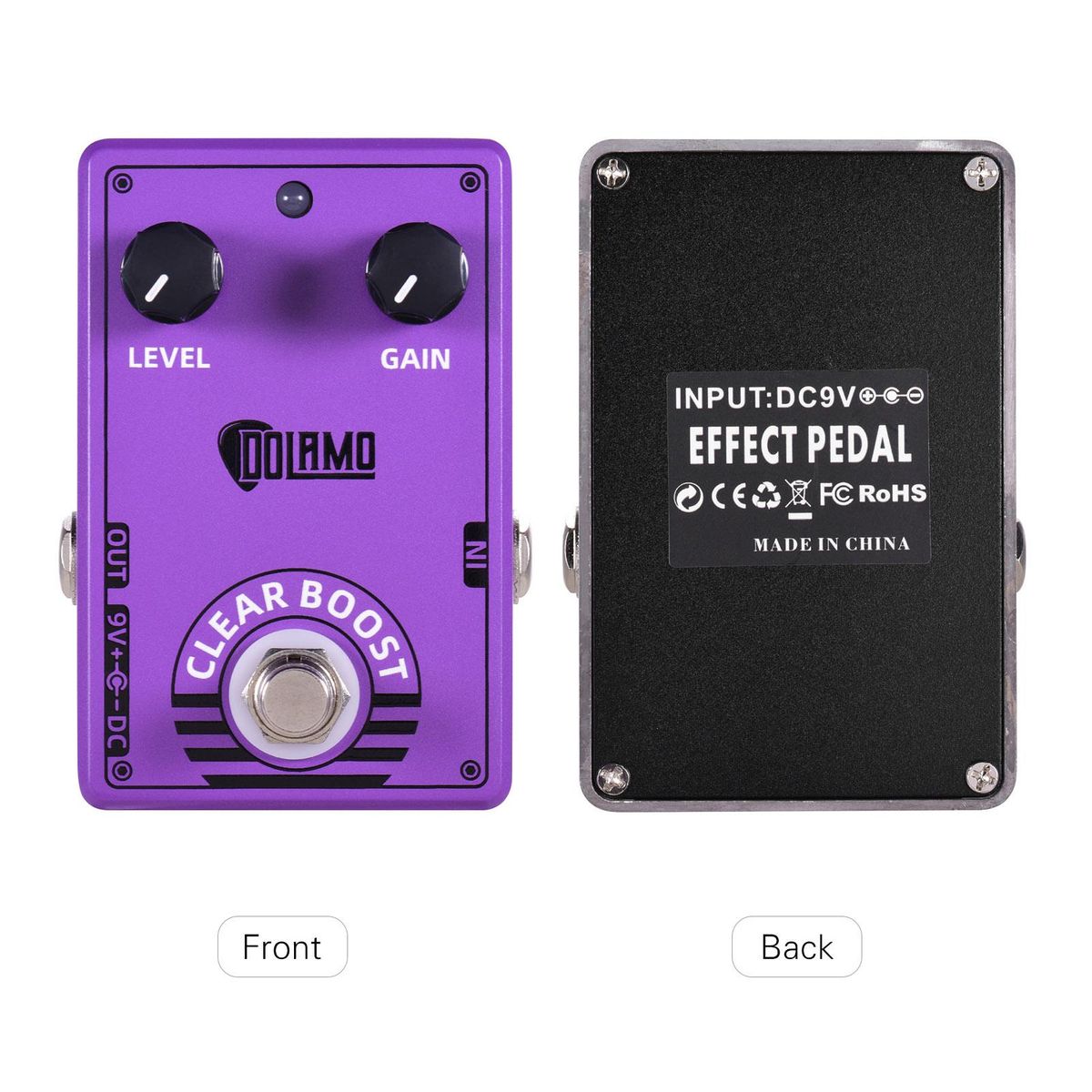 Dolamo D-6 Clear Boost Guitar Effect Pedal Purple Guitar Pedal Boost Effects True Bypass for Electric Guitar