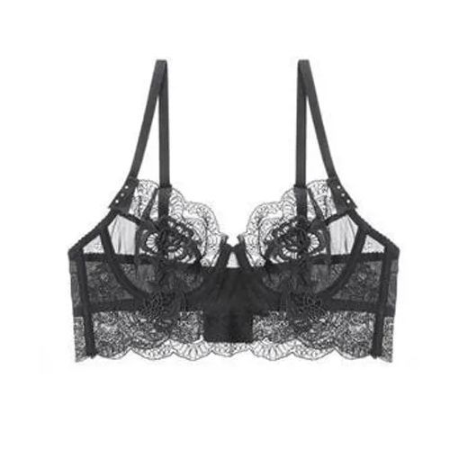 Ultra Thin Transparent Lace Ladies Underwears Non Padded Women Bra Lingerie Set