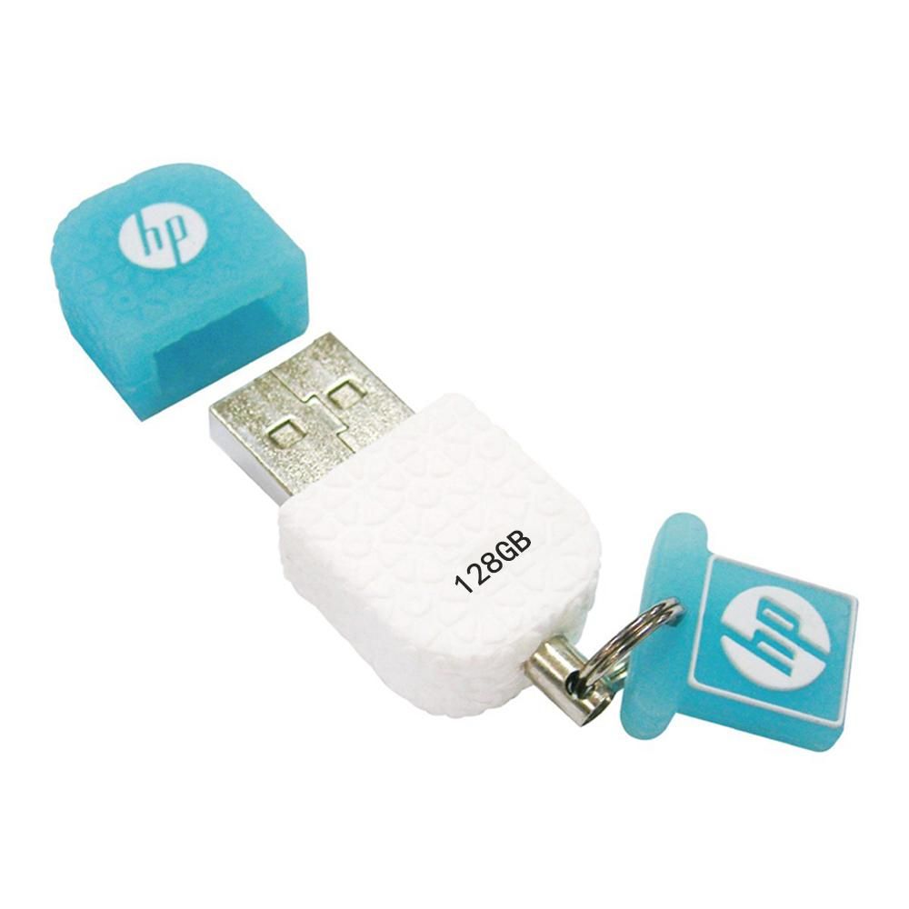 hp v175w 128GB USB2.0 U Disk Mini Portable USB Flash Drive Rubber Material Dustproof Shockproof U Disk with Protective Cap