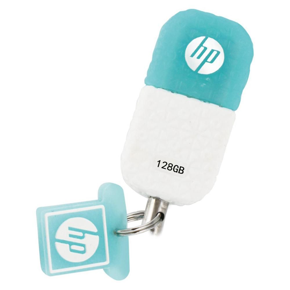 hp v175w 128GB USB2.0 U Disk Mini Portable USB Flash Drive Rubber Material Dustproof Shockproof U Disk with Protective Cap
