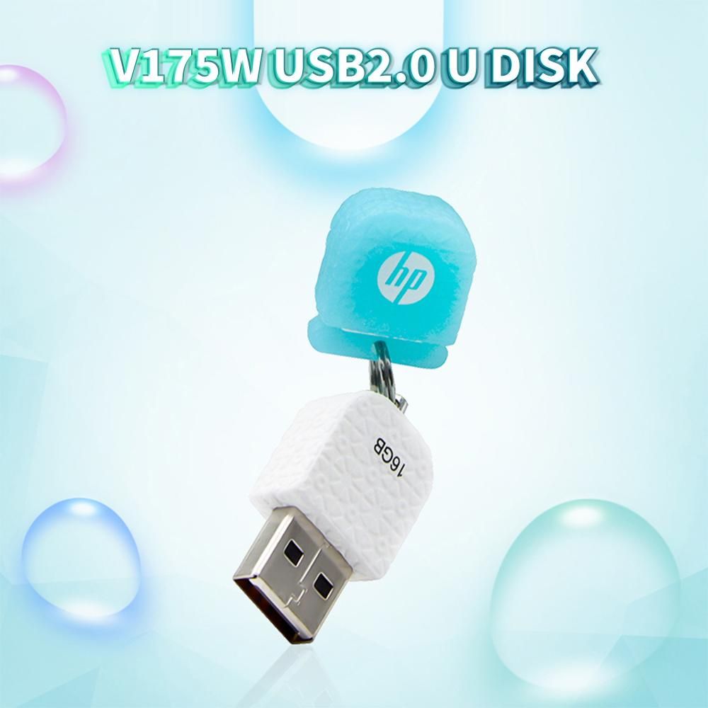 hp v175w 128GB USB2.0 U Disk Mini Portable USB Flash Drive Rubber Material Dustproof Shockproof U Disk with Protective Cap