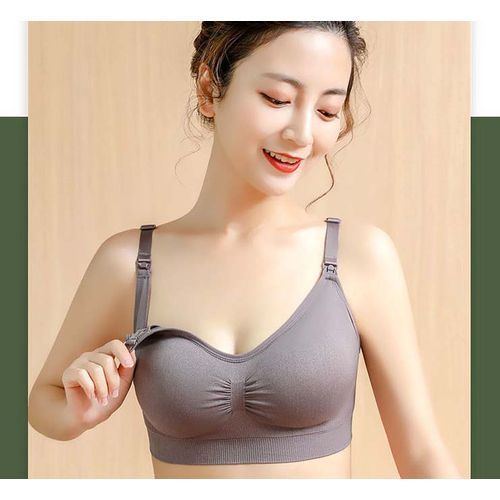 Removable Padded Breathable Feeding Bras Seamless Maternity Nursing Bra
