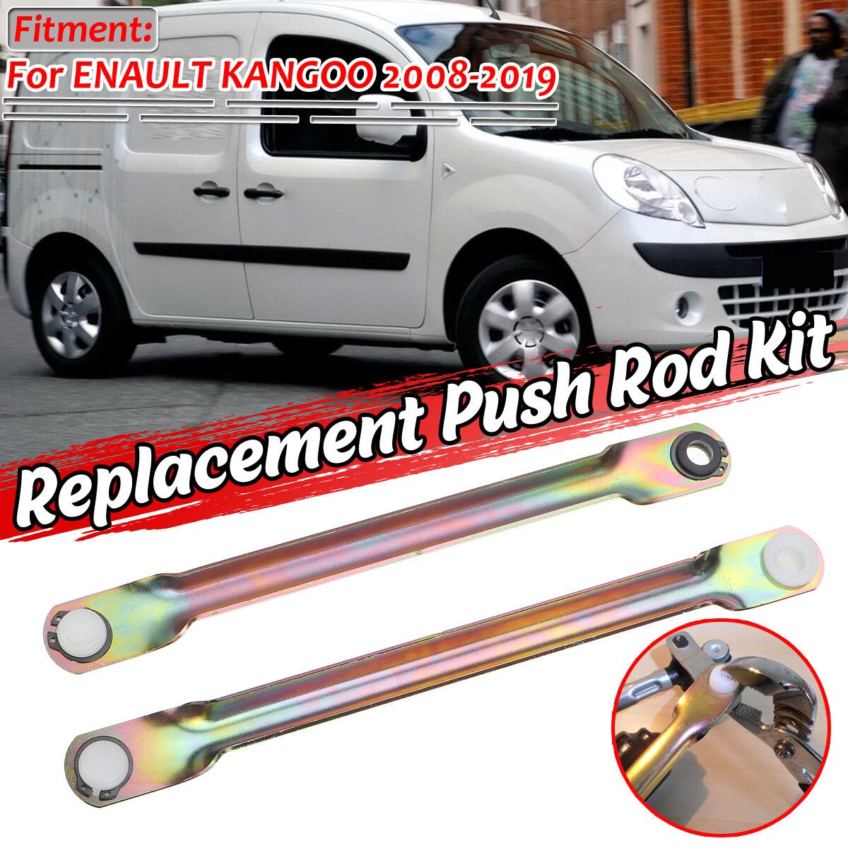 Replacement Wiper Motor Linkage Push Rod Set Kit For Renault Kangoo 2008-2019