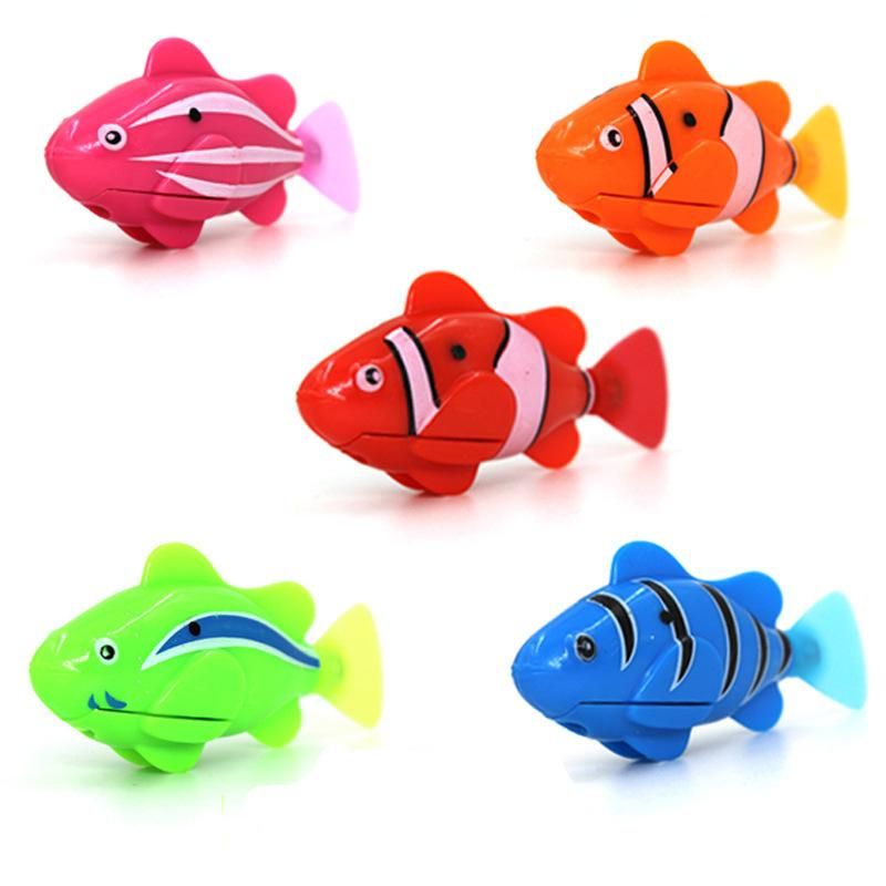 Hot selling electric fish swimming electronic pet fish simulation magical machine induction fish play water bath toy fish pink (without lights)