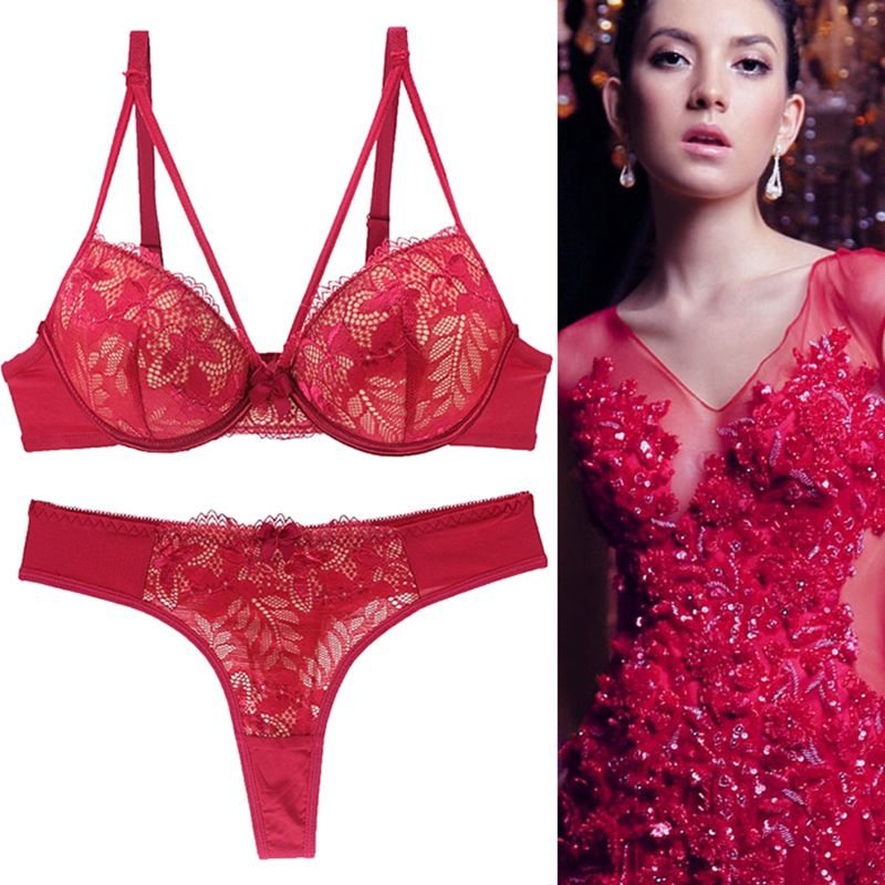2021 New Lace Embroidery Bra Sets Women  Underwear 32/70 34/75 /36/80 38/85