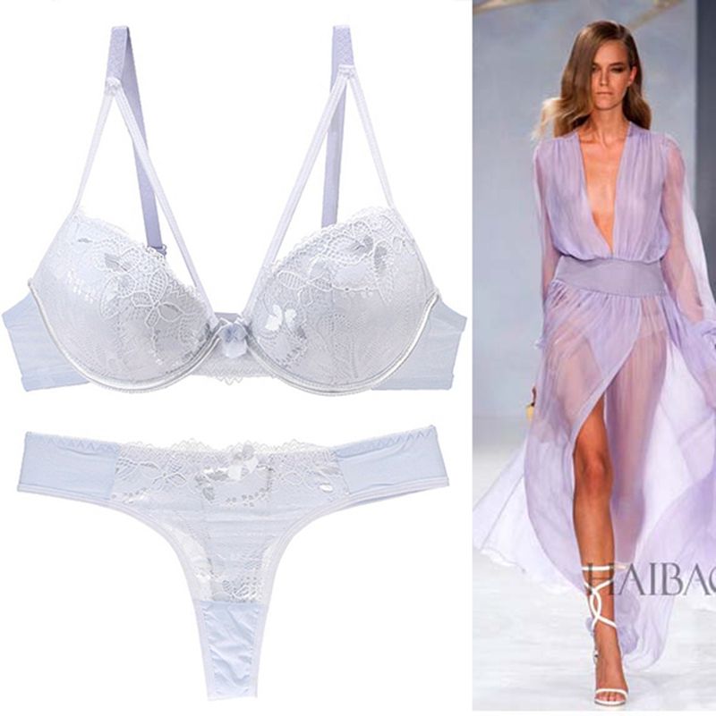 2021 New Lace Embroidery Bra Sets Women  Underwear 32/70 34/75 /36/80 38/85