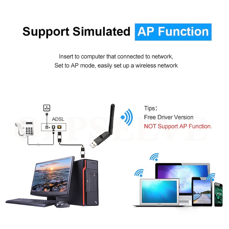 USB Wifi Adapter 150M PC WiFi Dongle Wi Fi Network Card