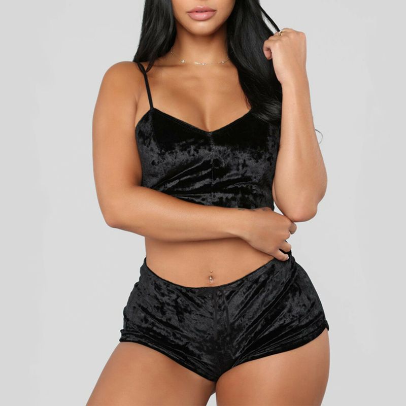 Y  Sets Two Pieces Bra Sets Velvet Underwear Ladies Intimates Tops And Pants