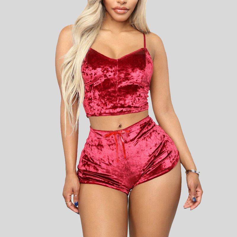 Y  Sets Two Pieces Bra Sets Velvet Underwear Ladies Intimates Tops And Pants