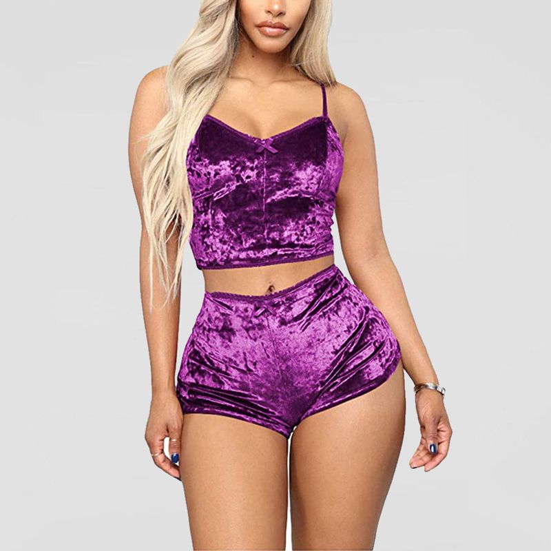 Y  Sets Two Pieces Bra Sets Velvet Underwear Ladies Intimates Tops And Pants