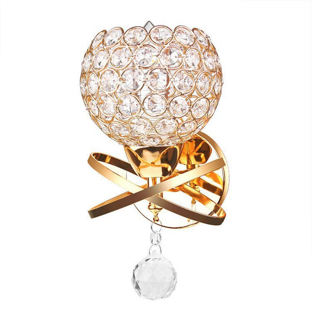 Crystal Wall Sconces Bedroom Wall Lamp Round Modern Bedside