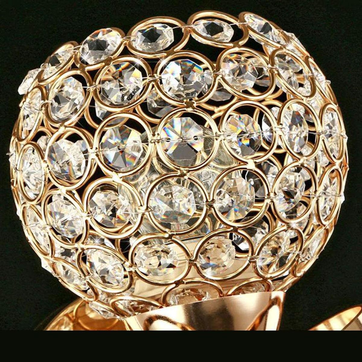 Crystal Wall Sconces Bedroom Wall Lamp Round Modern Bedside