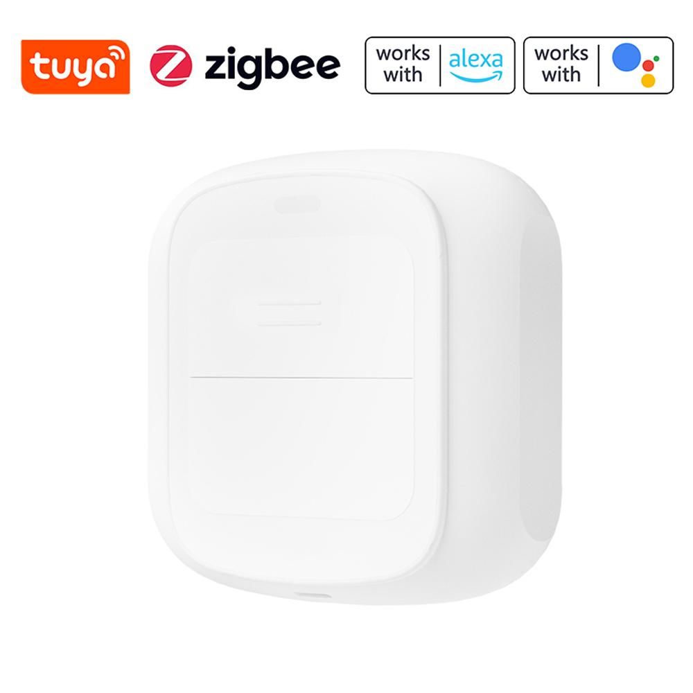 Tuya Portable Mini Double Button Remotes Control Switch Cable-free Intelligent Dual Button Switch Intelligent Linkage Home Easy Installation Remotes Control Compatible with Fingerbots
