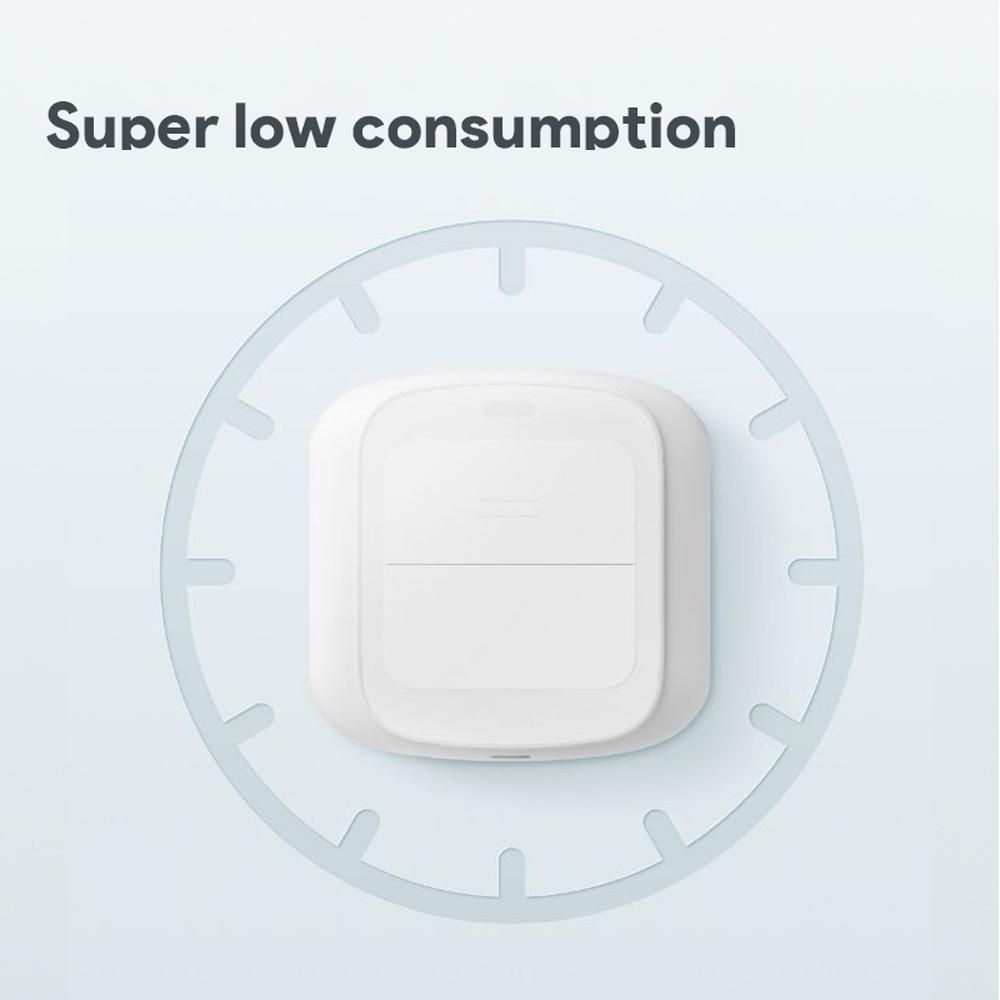 Tuya Portable Mini Double Button Remotes Control Switch Cable-free Intelligent Dual Button Switch Intelligent Linkage Home Easy Installation Remotes Control Compatible with Fingerbots
