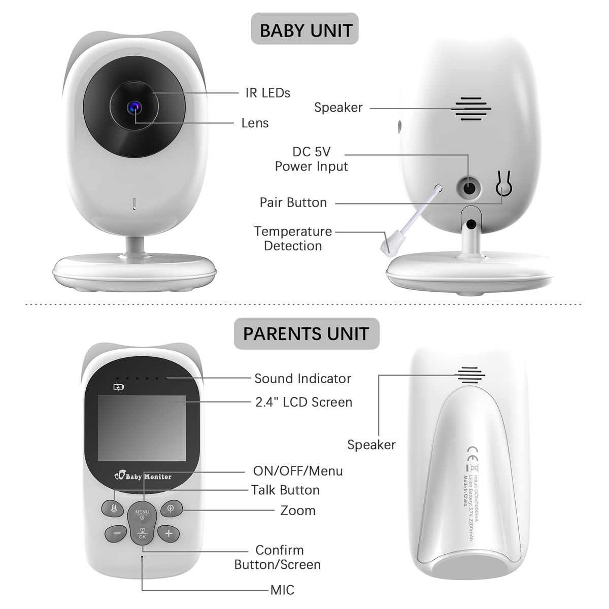 Wireless Baby Monitor Digital Camera Video Monitor For Kids