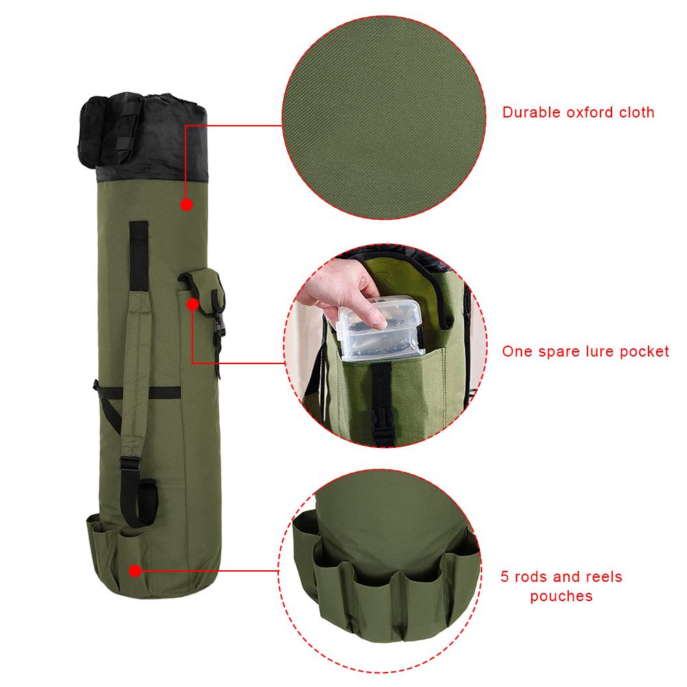 Folding Fishing Pole Bag Portable Fishing Rod Case Pole