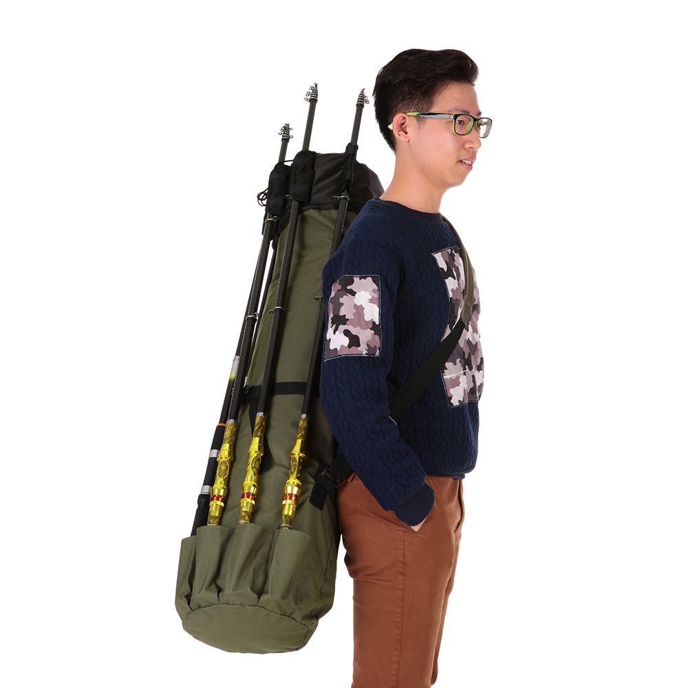 Folding Fishing Pole Bag Portable Fishing Rod Case Pole