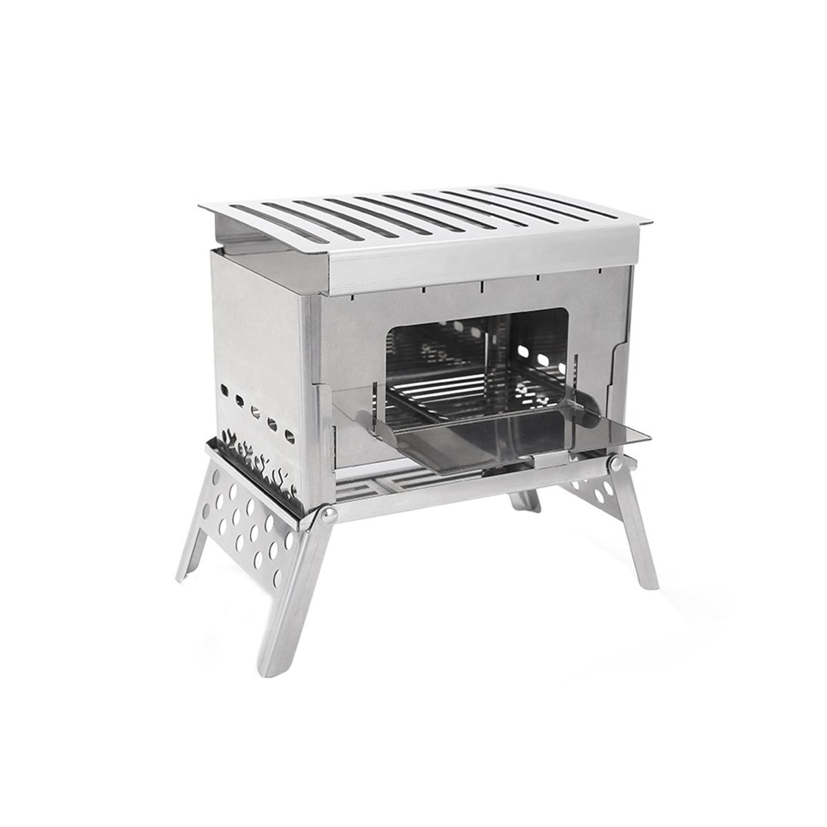 Detachable Portable Firewood Stove, Picnic Charcoal Card