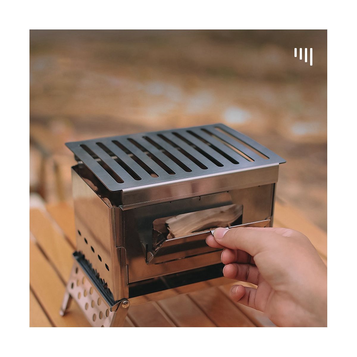 Detachable Portable Firewood Stove, Picnic Charcoal Card