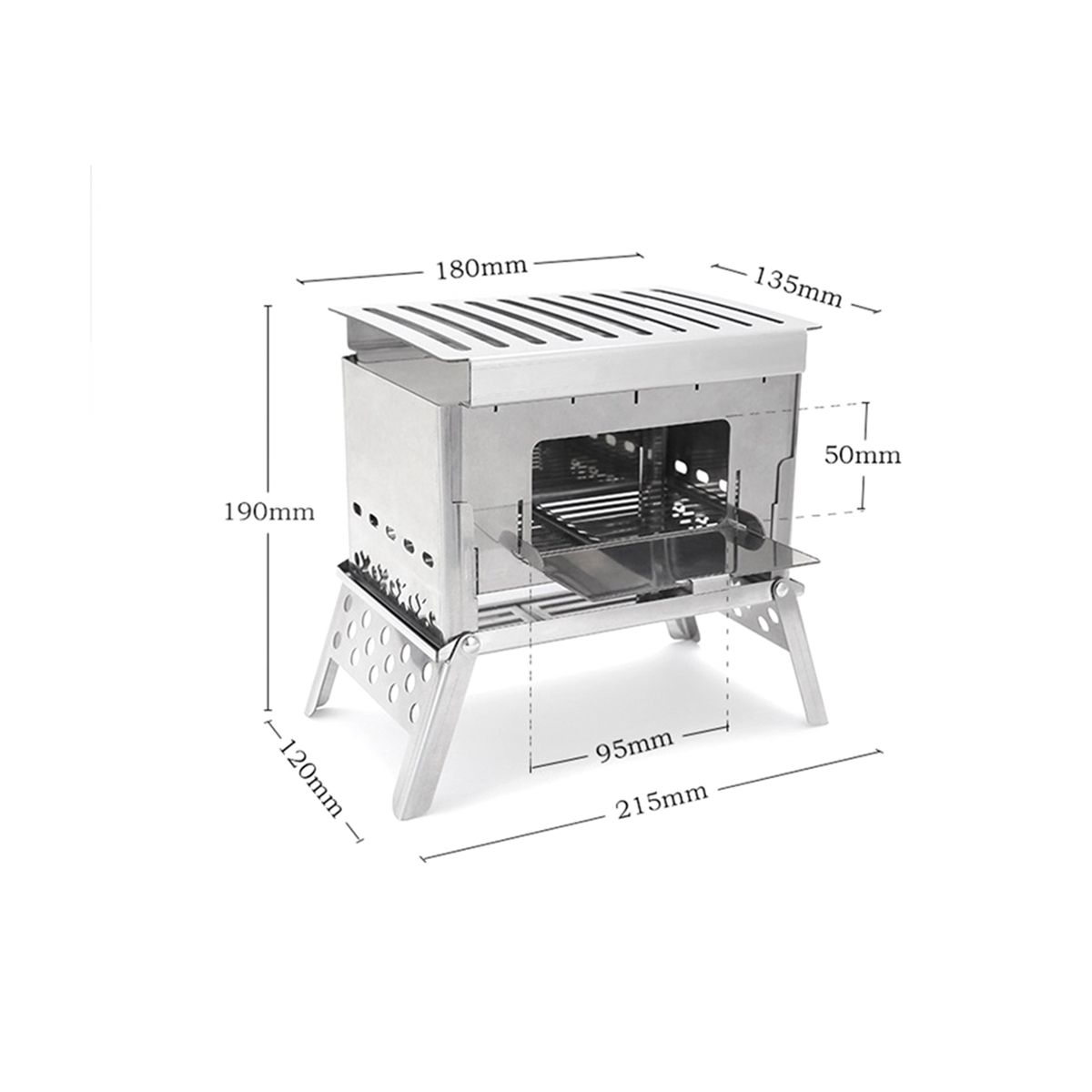 Detachable Portable Firewood Stove, Picnic Charcoal Card