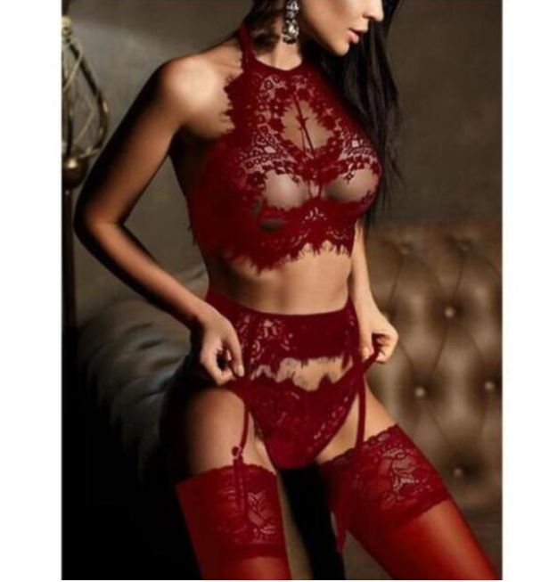 Sexy Lace Lingerie Set Women's Underwear Transparent Bra Party Sets Lace Black Lingerie Bra Set Underwear Set(#black With Socks)