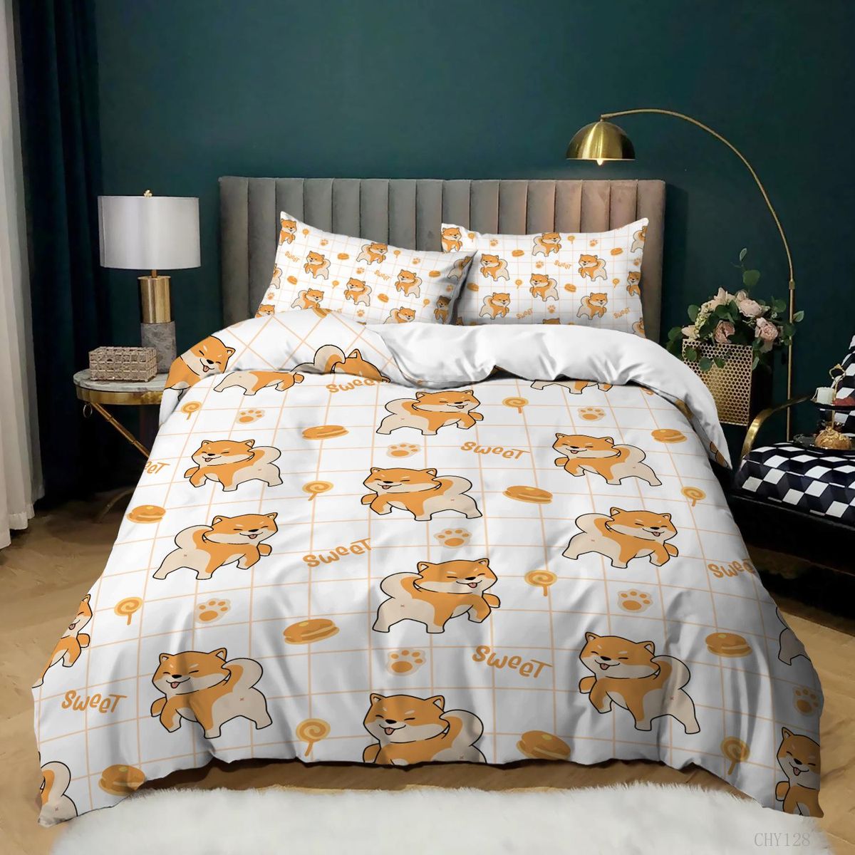 Cartoon Dog Quilt Cover 3D Digital Printed Quilt Cover Bedroom Set Queen King Size Bedding Set Queen Bedding Set No Sheet