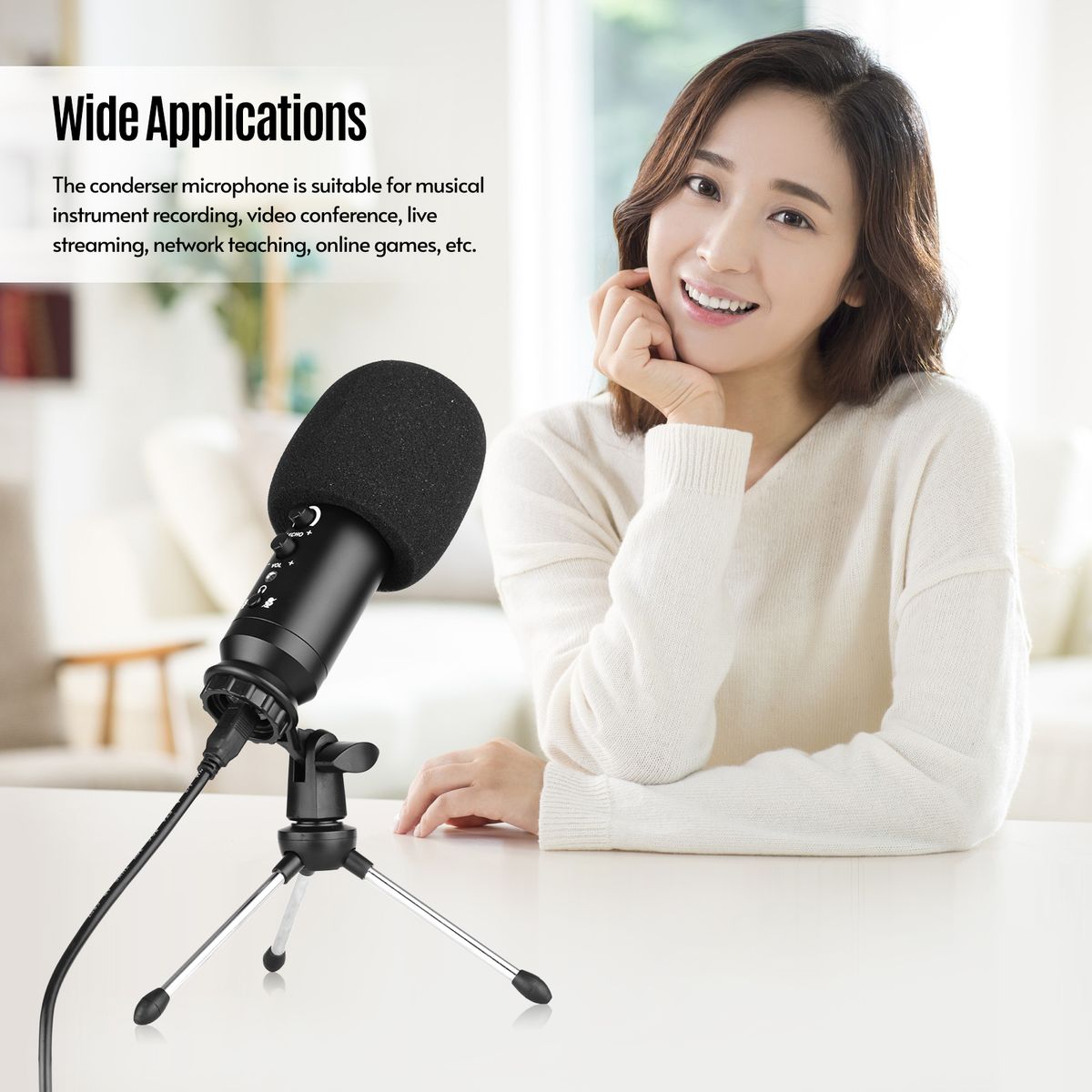 Ammoon USB Condenser Microphone Computer Mic Kit With Mini