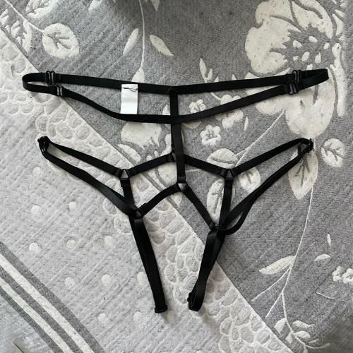 Women Panties Plus Size Sexy Strappy Thong Black