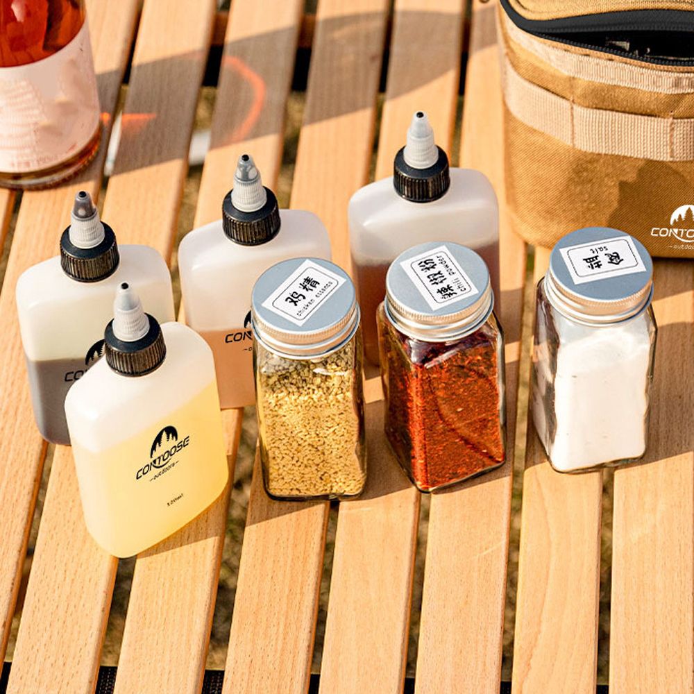 Outdoor Condiment Storage Set Camping Seasoning Jars