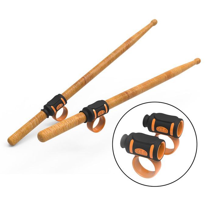 Pair Drum Stick Control Clip Silicone Drumsticks Grip Beginner Orange