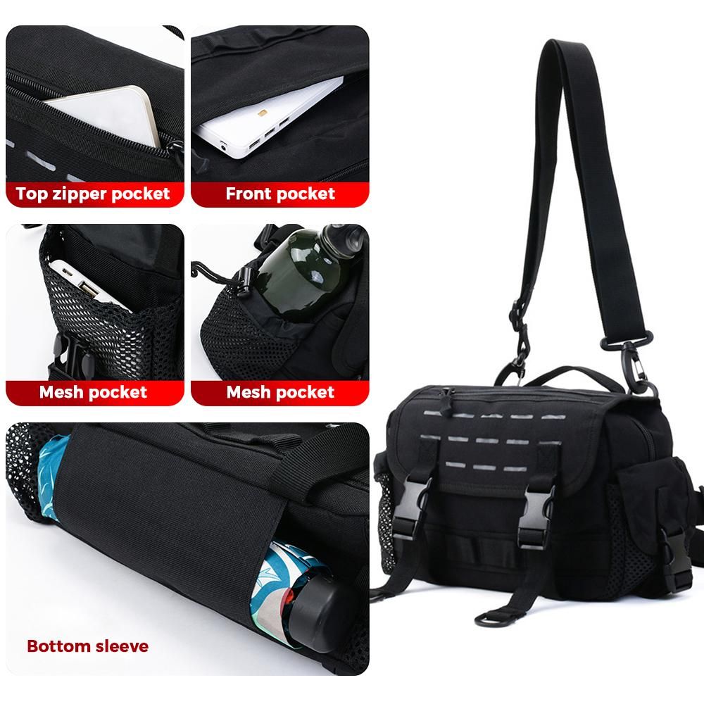 Fishing Tackle Bag Outdoor Fishing Tackle Storage Bag Waist Bag Cross Body Fishing Pack for Hunting Hiking Camping