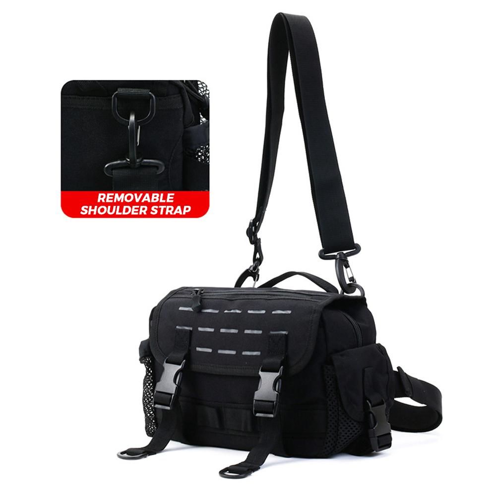 Fishing Tackle Bag Outdoor Fishing Tackle Storage Bag Waist Bag Cross Body Fishing Pack for Hunting Hiking Camping