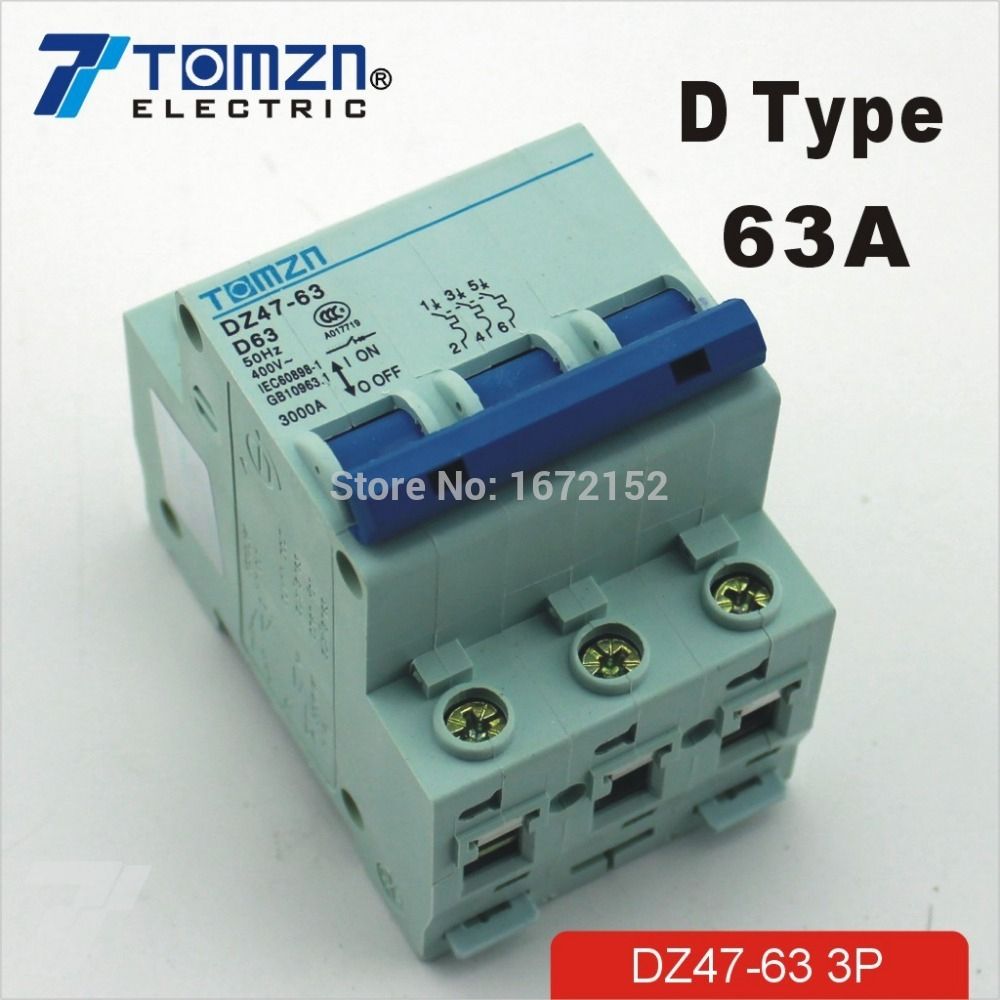 415V D Circuit Breaker Type 63A 3 240V MCB 3P