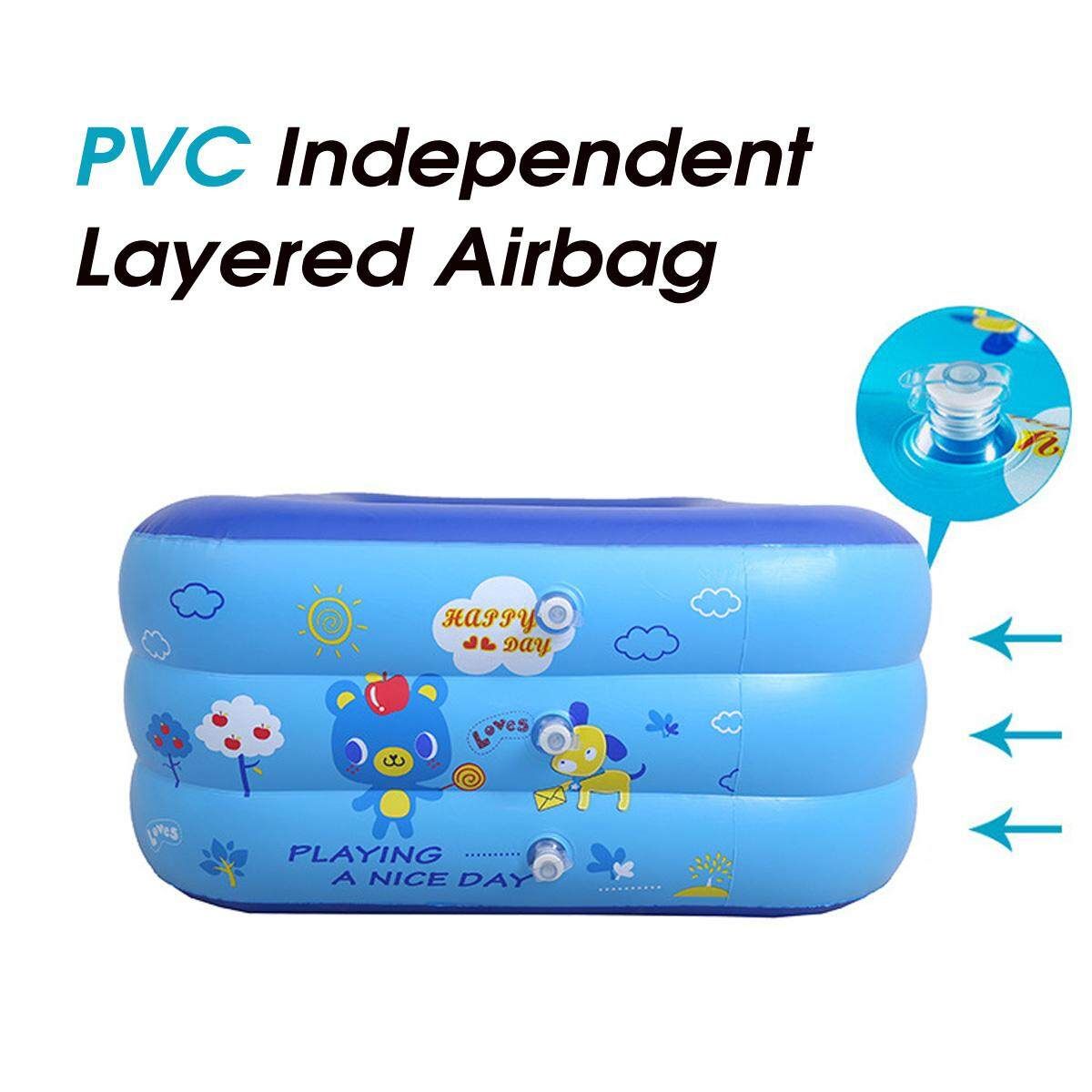 120/130/150/180cm Kids Inflatable Swimming Pool Indoor Home Children Swim Bathe Deep Blue