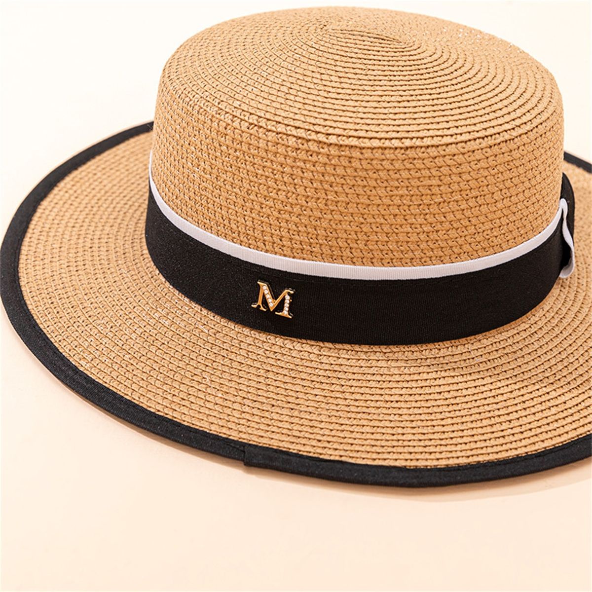 Straw Hat Men Women Casual Beach Trilby Khaki