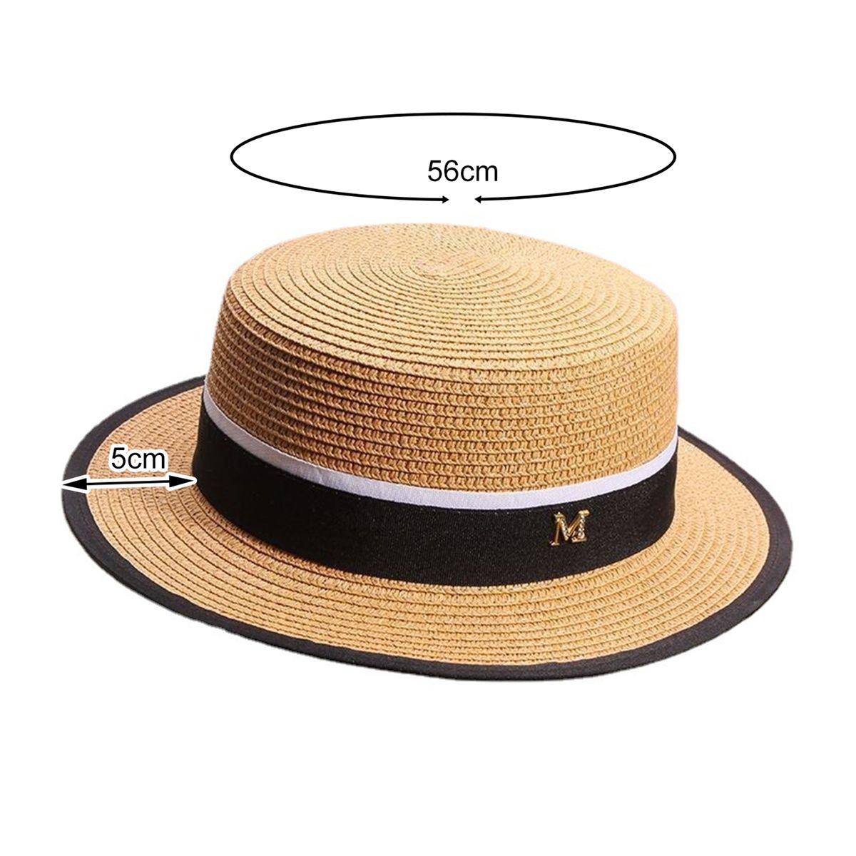Straw Hat Men Women Casual Beach Trilby Khaki