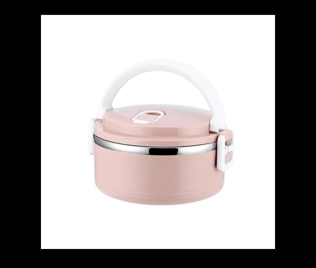 1 Layer Stainless Thermal Lunch Box- Pink
