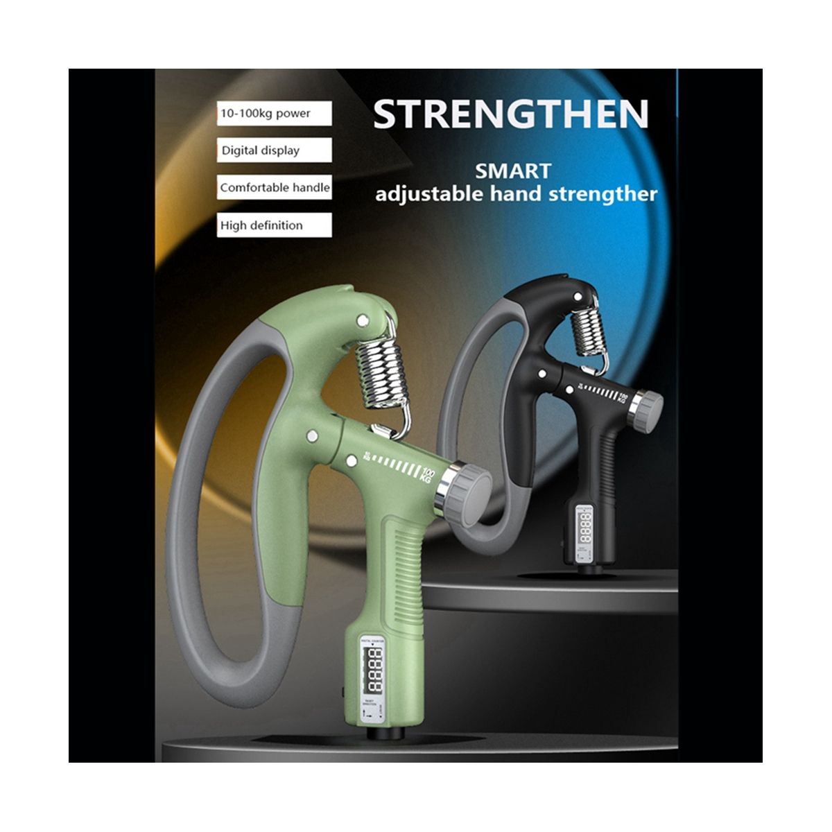 Hand Dynamometer Grip Hand Manipulated By the Hand and Prevent Stiffness Hand Grip Counter-Black