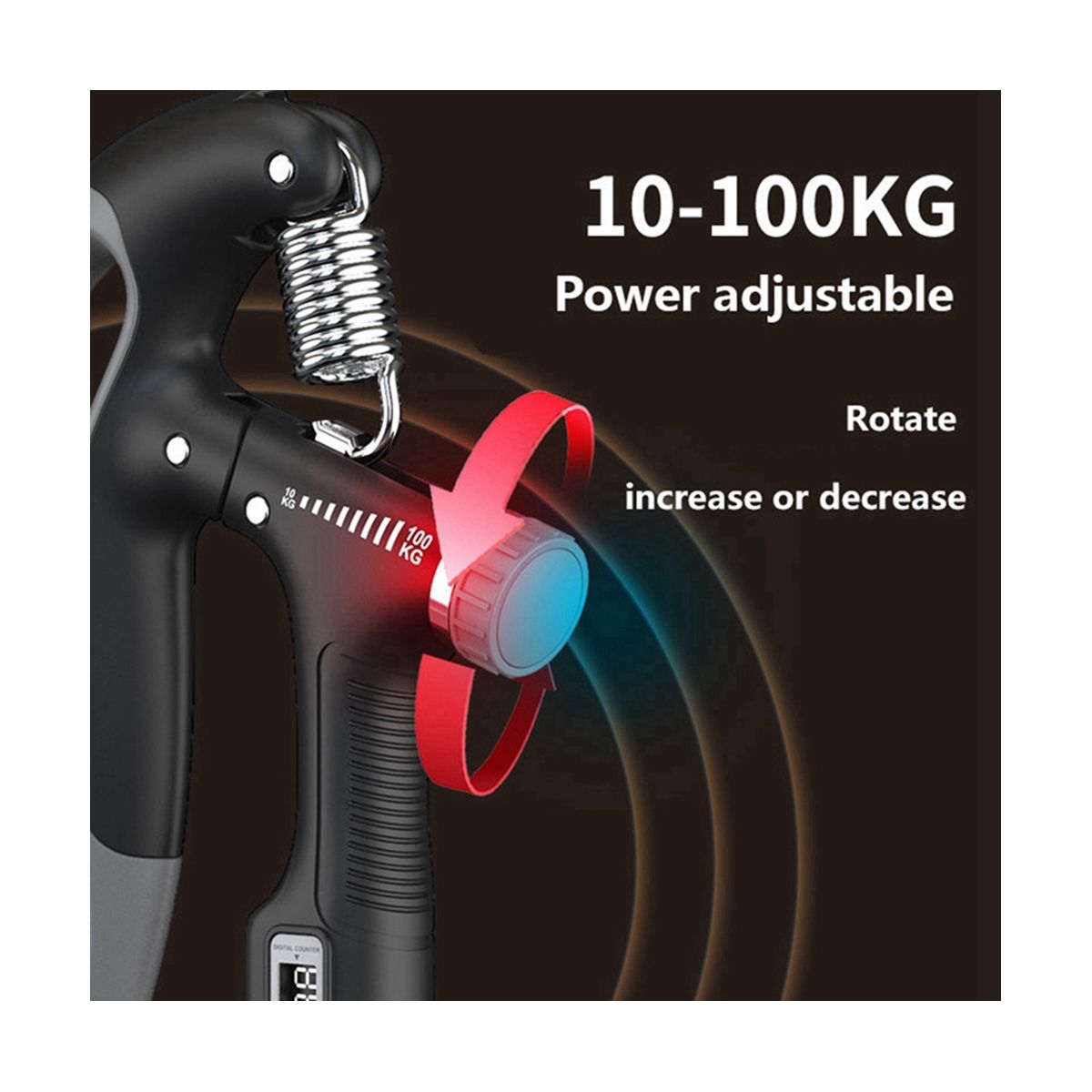 Hand Dynamometer Grip Hand Manipulated By the Hand and Prevent Stiffness Hand Grip Counter-Black