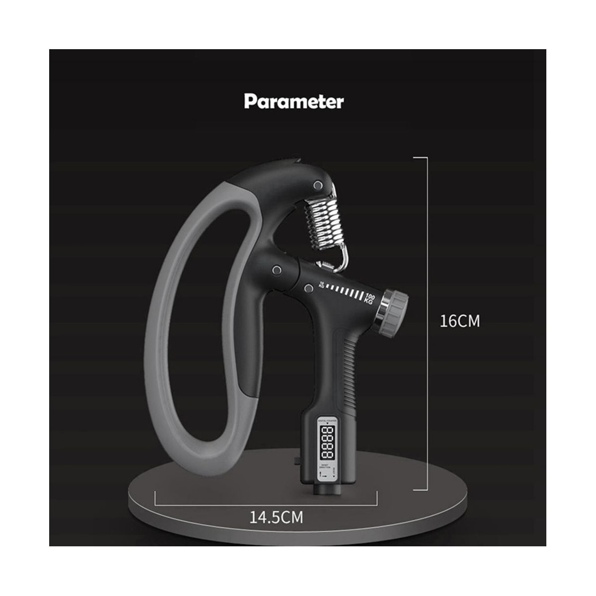 Hand Dynamometer Grip Hand Manipulated By the Hand and Prevent Stiffness Hand Grip Counter-Black