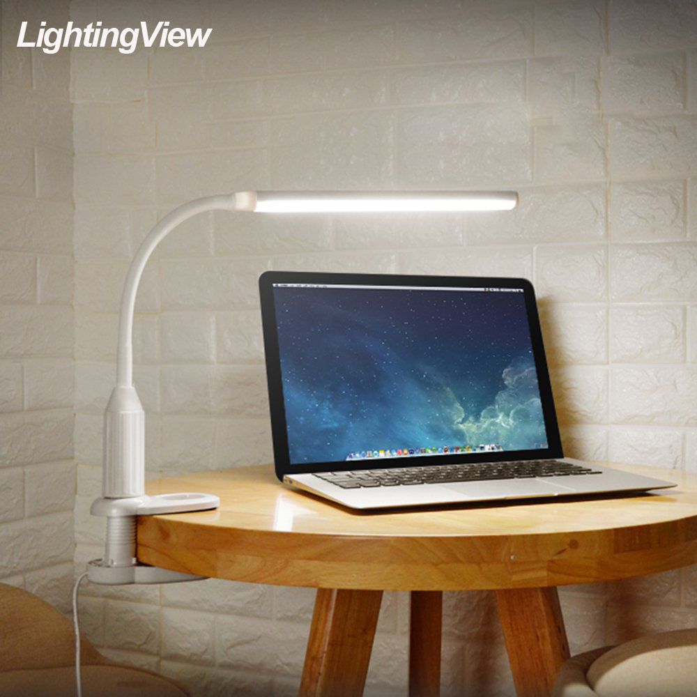 5W 24 LEDs Eye Protect Clamp Clip Table Lamp Stepless
