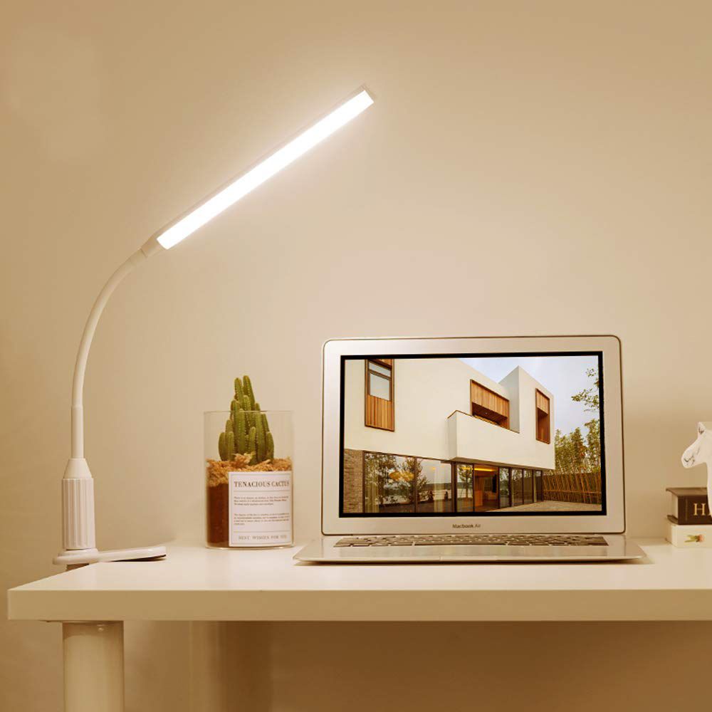 5W 24 LEDs Eye Protect Clamp Clip Table Lamp Stepless