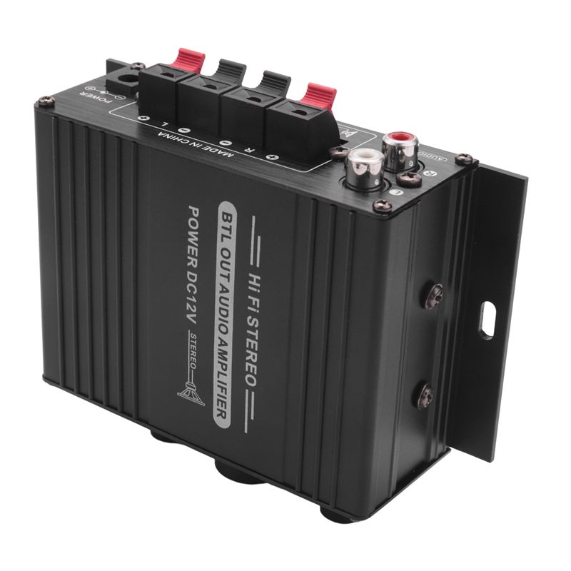 12V Mini Audio Power Car Amplifier Digital Audio Receiver AMP Dual Channel 20W20W Bass Treble Volume Control